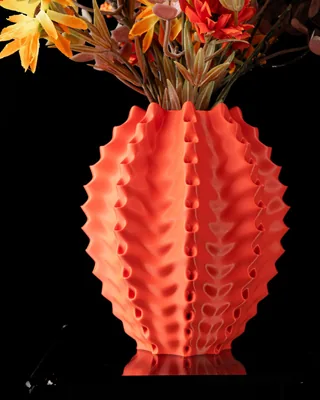 Vase Vilo imprimé en 3D - grand vase design 21 x 20 cm, décoration intérieure contemporaine, fabriqué en France — impression 3D par Manu3D